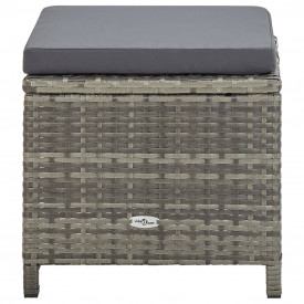 Set mobilier de exterior cu perne, 5 piese, gri, poliratan - Img 9