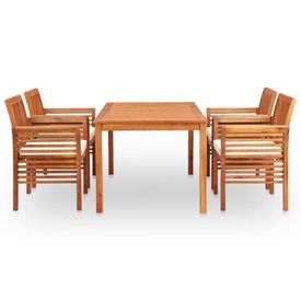 Set mobilier de exterior cu perne 5 piese lemn masiv de acacia