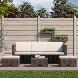 Set mobilier de grădină, 12 piese, poliratan, maro