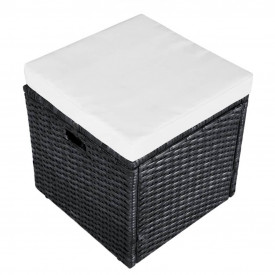 Set mobilier de grădină 12 piese, poliratan, negru - Img 10