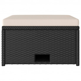 Set mobilier de grădină, 12 piese, poliratan, negru - Img 8