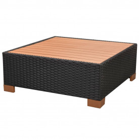 Set mobilier de grădină 21 piese, poliratan, blat WPC, negru - Img 11
