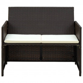 Set mobilier de grădină, 8 piese, maro, poliratan - Img 3
