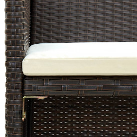 Set mobilier de grădină, 8 piese, maro, poliratan - Img 8