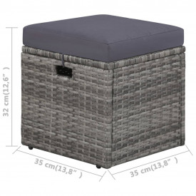 Set mobilier de grădină cu o canapea 14 buc. poliratan gri - Img 8