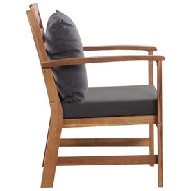 Set mobilier de grădină cu perne, 4 piese, lemn masiv de acacia - Img 3