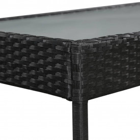 Set mobilier de grădină cu perne, 5 piese, negru, poliratan - Img 7