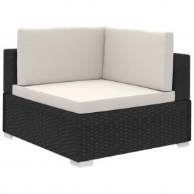 Set mobilier de grădină din poliratan 24 piese Negru - Img 3
