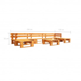 Set mobilier de grădină paleți, 6 piese, maro miere, lemn FSC - Img 3