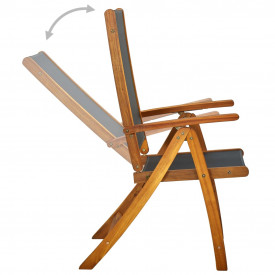 Set mobilier exterior din lemn de acacia, pliabil, șapte piese - Img 3