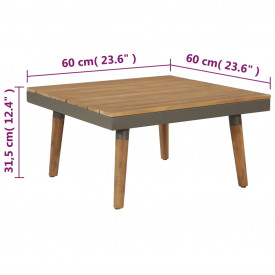 Set mobilier grădină cu perne, 4 piese, maro, lemn acacia - Img 8
