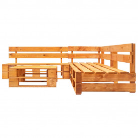 Set mobilier grădină din paleți, 4 piese, maro miere, lemn FSC - Img 2