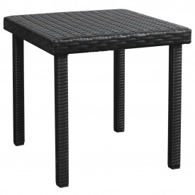 Set șezlong cu masă, 5 piese, poliratan, negru - Img 8