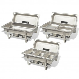 Set vase încălzire mâncare, 3 piese, oțel inoxidabil - Img 3
