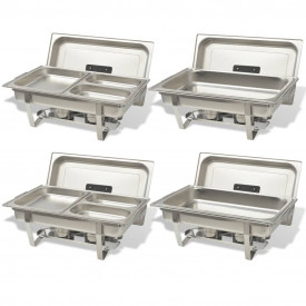 Set vase încălzire mâncare, 4 piese, oțel inoxidabil - Img 3