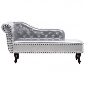Șezlong Chesterfield, Argintiu - Img 3
