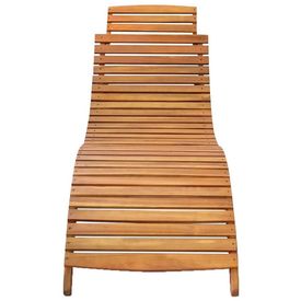 Șezlong, maro, lemn masiv de acacia