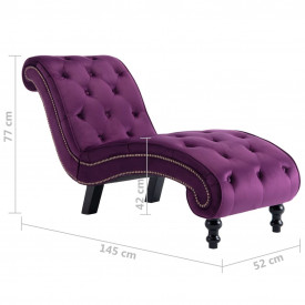 Șezlong, violet, catifea - Img 8