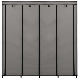 Șifonier cu 4 compartimente, gri, 175 x 45 x 170 cm - Img 4
