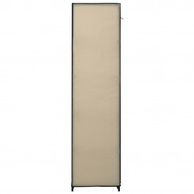 Șifonier cu bare și compartimente, crem, 150x45x176 cm, textil - Img 5
