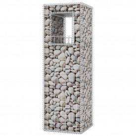 Stâlpi coș gabion/jardinieră din oțel, 2 buc, 50 x 50 x 160 cm - Img 4