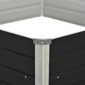 Strat înălțat de grădină antracit 129x129x45 cm oțel galvanizat - Img 4