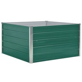 Strat înălțat grădină, verde, 100x100x45 cm, oțel galvanizat - Img 2