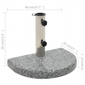 Suport umbrelă de soare, granit 10 kg, curbat, gri - Img 6