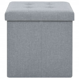 Taburete depozitare pliabile, 2 buc., gri, 38x38x38 cm, textil - Img 6