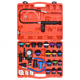 Tester presiune radiator cu kit de evacuare vid și reumplere 27 piese - Img 3