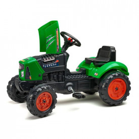 Tractor Falk pentru copii, cu pedale si remorca, verde - Img 4