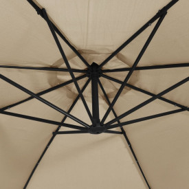 Umbrelă de consolă cu LED și stâlp de metal, gri taupe, 350 cm - Img 9