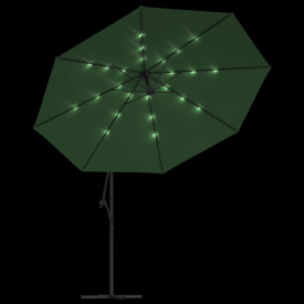 Umbrelă de consolă cu LED și stâlp de metal, verde, 350 cm - Img 6