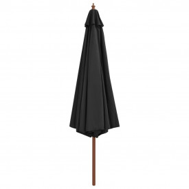Umbrelă de soare de exterior, stâlp din lemn, antracit, 350 cm - Img 2