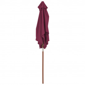 Umbrelă de soare de exterior, stâlp lemn, 150x200 cm roșu bordo - Img 5