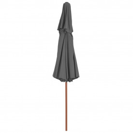 Umbrelă de soare dublă, stâlp din lemn, 270 cm, antracit - Img 4