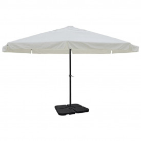 Umbrelă din aluminiu cu bază portabilă, alb