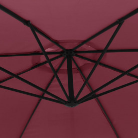 Umbrelă suspendată cu stâlp din aluminiu, 350 cm, roșu bordo - Img 7
