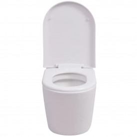 Vas toaletă suspendat cu rezervor încastrat, ceramică, alb - Img 5