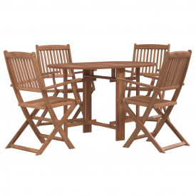 vidaXL 5 piese Set mobilier de grădină, lemn masiv de acacia - Img 2