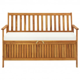 vidaXL Bancă pentru depozitare, lemn de acacia, 120 x 63 x 84 cm - Img 2