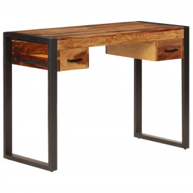 vidaXL Birou cu 2 sertare, 110 x 50 x 77 cm, lemn masiv de sheesham - Img 11