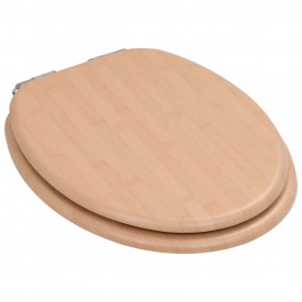 vidaXL Capac WC cu închidere silențioasă, MDF, design bambus - Img 3