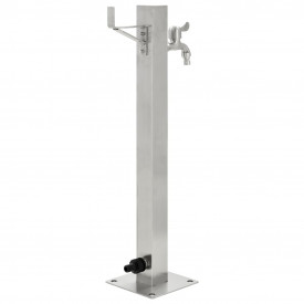 vidaXL Coloană de apă de grădină, pătrat, 65 cm, oțel inoxidabil - Img 3