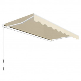 vidaXL Copertină reglabilă acționată manual, 300 cm, crem - Img 3