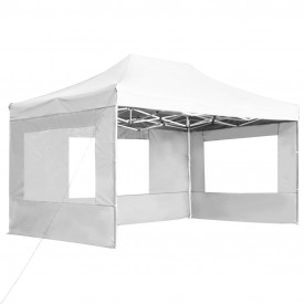 vidaXL Cort de petrecere pliabil cu pereți, alb, 4,5 x 3 m, aluminiu - Img 2
