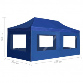 vidaXL Cort de petrecere pliabil cu pereți, albastru, 6x3 m, aluminiu - Img 11