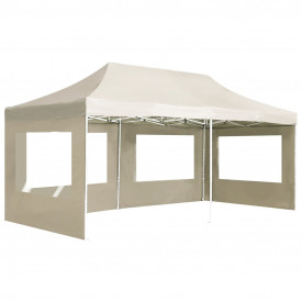 vidaXL Cort de petrecere pliabil cu pereți, crem, 6 x 3 m, aluminiu - Img 2