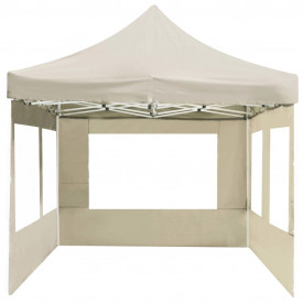 vidaXL Cort de petrecere pliabil cu pereți, crem, 6 x 3 m, aluminiu - Img 7