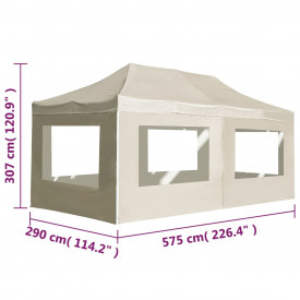 vidaXL Cort de petrecere pliabil cu pereți, crem, 6 x 3 m, aluminiu - Img 11